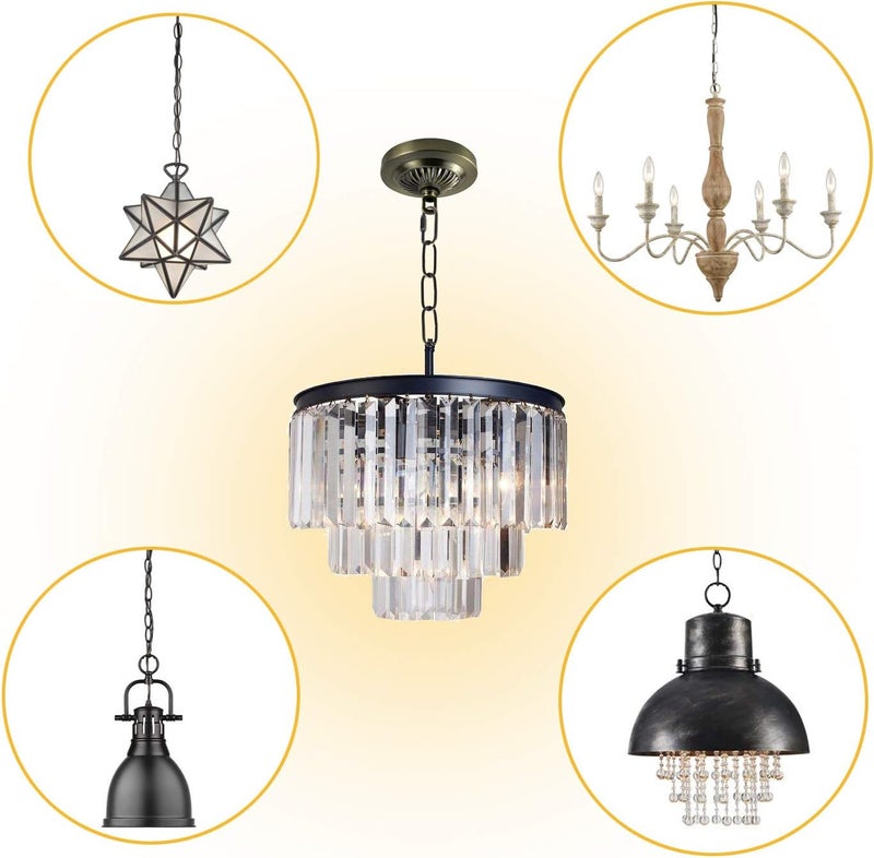 ECUDIS Light Fixture Canopy Kit, 5 Inches Diameter and 6 Feet Pendant Light Chain Includes Mounting Hardware for Chandelier or Swag Light Fixtures, Max Fixture Load of 50 Pounds (Antique Brass) - Image 5